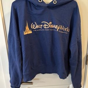Walt Disney World 50th Cropped Hooded Sweatshirt size Large